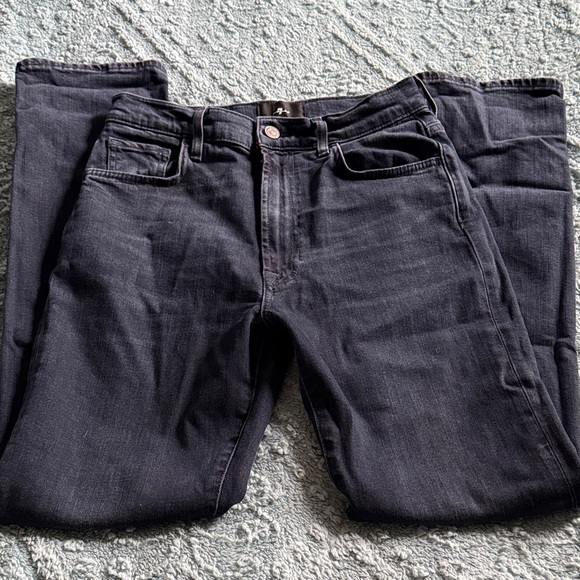 7 For All Mankind Dark Blue Straight Leg Jeans - Picture 5 of 9